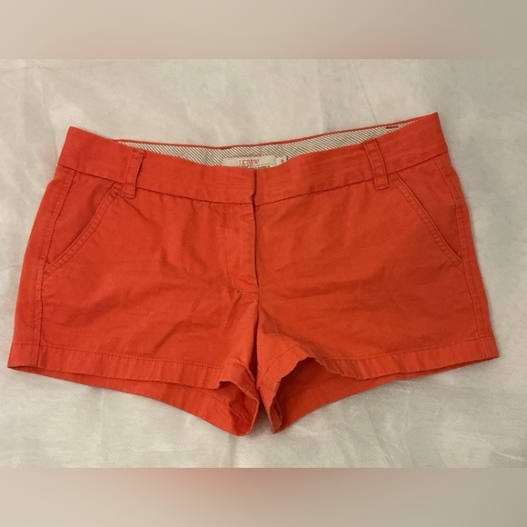 J. Crew Orange Bermuda Shorts Vibrant Cotton Blend - Picture 1 of 2